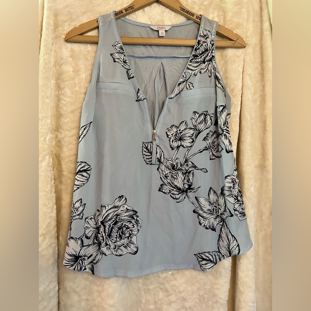Blue floral women’s blouse - size xs